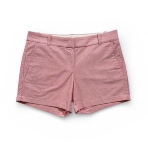 J. Crew Women's Pink Chino Shorts SZ 6 Flat Front Classic Fit Casual 32" - 1461